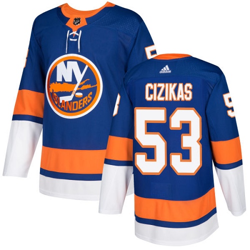 Adidas Islanders #53 Casey Cizikas Royal Blue Home Authentic Stitched NHL Jersey - Click Image to Close